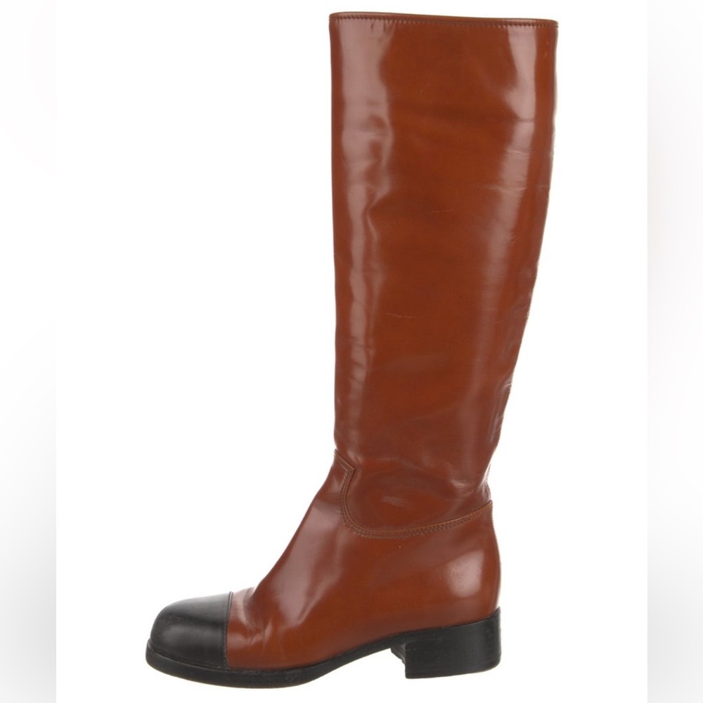 Vintage Chanel Cap Toe Riding Boots